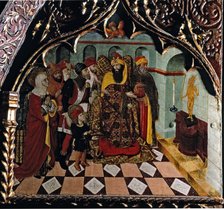 Scene of the lives of saints Quirze and Julita. Detail of the altarpiece of Saints Quirze and Jul…