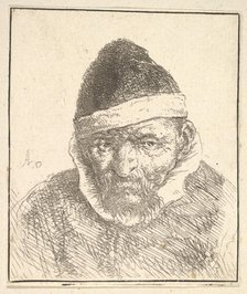 Old Man with White Collar and Pointed Hat, 1610-85. Creator: Adriaen van Ostade.