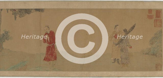 Emperor Shi Le Reverencing a Buddhist Monk, 1368-1644. Creator: Unknown.