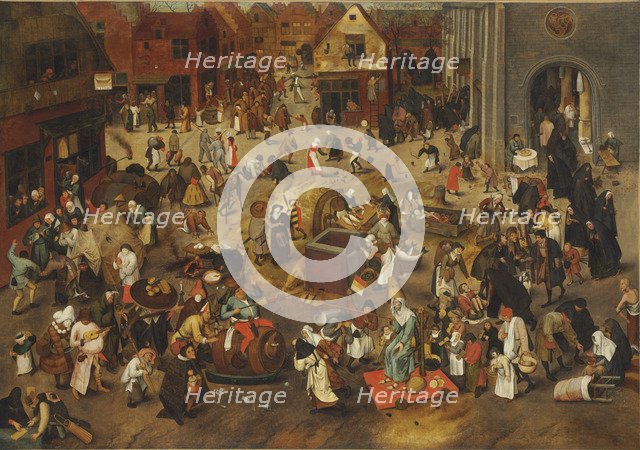 The Fight Between Carnival and Lent. Artist: Bruegel (Brueghel), Pieter, the Elder (ca 1525-1569)