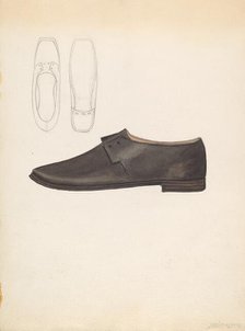 Man's Shoe, c. 1936. Creator: Jessie M. Benge.