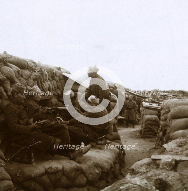 Zouaves near the River Yser, Nieuwpoort, Flanders, Belgium, c1914-c1918. Artist: Unknown.