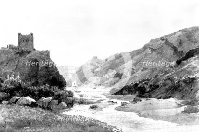 The Indian Frontier Rising - occupation of the Khyber: view at...Ali Musjid Gorge, 1898. Creator: Unknown.