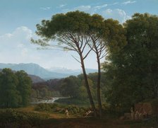 Italianate Landscape with Pines, 1795. Creator: Hendrik Voogd.