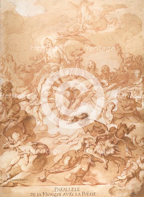 An Allegory Comparing Music and Poetry, 1740. Creator: Michel-Francois Dandre-Bardon.