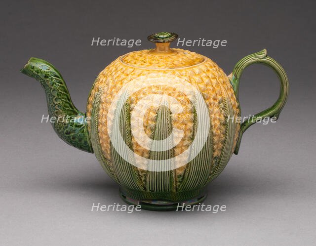Teapot, Staffordshire, 1750/70. Creator: Staffordshire Potteries.