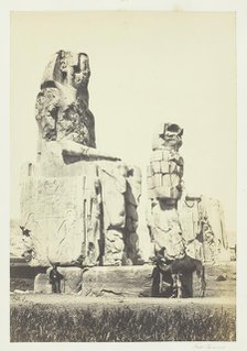 The Statues of Memnon, Plain of Thebes, 1857. Creator: Francis Frith.