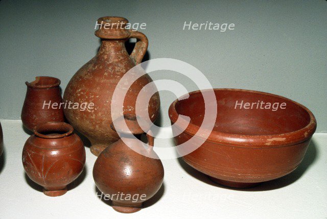 Roman pots from Reins, Terra Sigillata, France, 4th century. Artist: Unknown.
