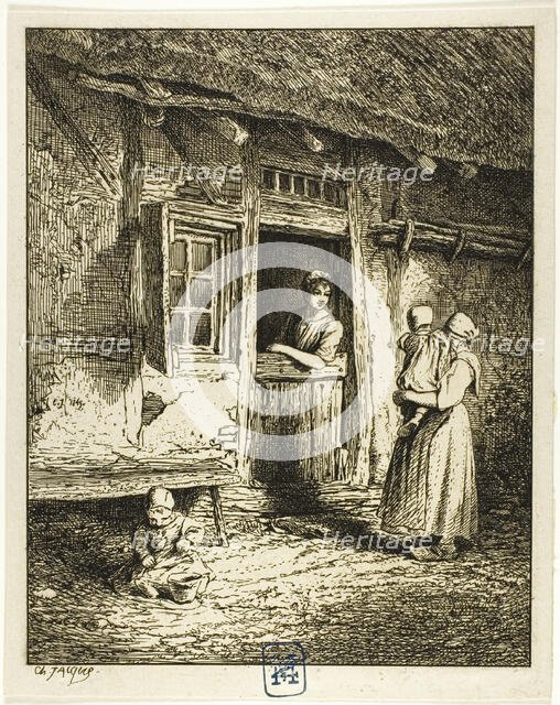 Entrance to a Peasant's House, 1845. Creator: Charles Emile Jacque.