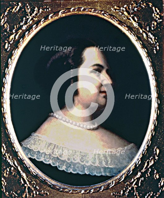 Gómez de Avellaneda, Gertrudis (1814 - 1875), Cuban writer, oil painting of 1880.