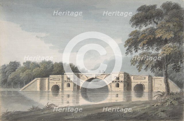 Bridge at Blenheim Palace (recto); York Cathedral (verso), 18th-19th century. Creator: Hubert Cornish.