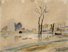 View of the river Marne, 1922. Creator: Yrjö Aleksander Ollila.