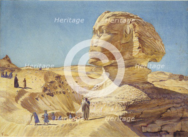 The Great Sphinx at the Pyramids of Giza, 1854. Artist: Thomas Seddon.