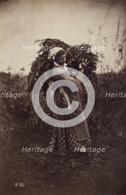 Untitled (Woman Carrying Sticks), c1870s. Creator: Giraudon's Artist.