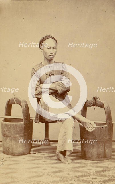 Man with Buckets, 1870s. Creator: Unknown.