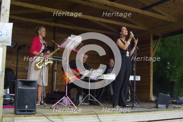 Jo Harrop Quartet, Listening Room Jazz, Three Horseshoes, Knockholt, Kent, July 2021. Creator: Brian O'Connor.