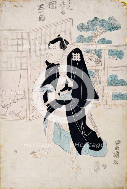 Triptych of Kabuki Actors (1), 1825-1830. Creator: Utagawa Toyokuni II.