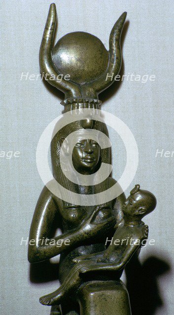 Egyptian statuette of Iris and Horus, 7th century BC Artist: Unknown