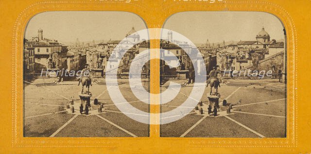 Place du Capitol, Rome, about 1865. Creator: Adolphe Block.