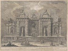 The Seconda Macchina for the Chinea of 1774: A Villa with Ancient Monuments and a..., 1774. Creator: Giuseppe Vasi.