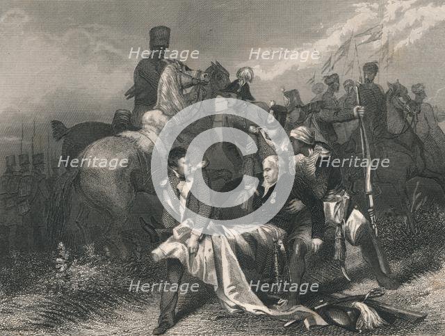 'Major General Sir. R. H. Sale...Mortally Wounded at the Battle of Moodkee...', (mid 19th century).  Creator: J Rogers.