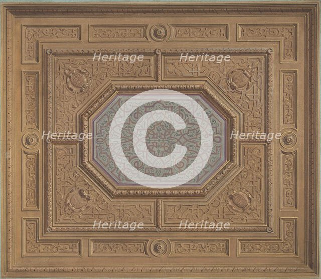 Design for Dining Room Ceiling, Neudeck, second half 19th century. Creators: Jules-Edmond-Charles Lachaise, Eugène-Pierre Gourdet.