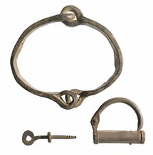 Iron collar and key, 18th - mid 19th centuries. Creator: Unknown.