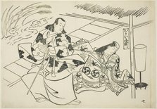 Courting Komachi (Kayoi Komachi), from the series Famous Scenes from Japanese Puppet...,1705/06. Creator: Okumura Masanobu.