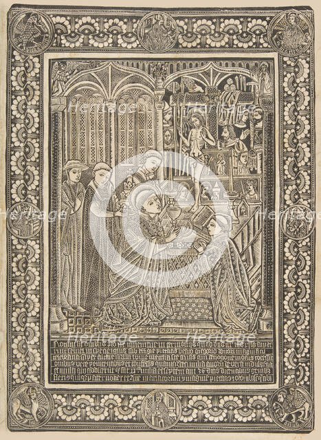 The Mass of Saint Gregory, late 15th century. Creator: The Master of the Mountainlike Clouds and The Master of the Church Fathers' Border.