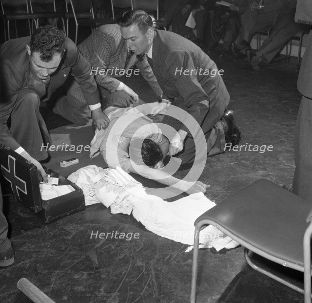 First aid competition, Mexborough, South Yorkshire, 1961. Artist: Michael Walters