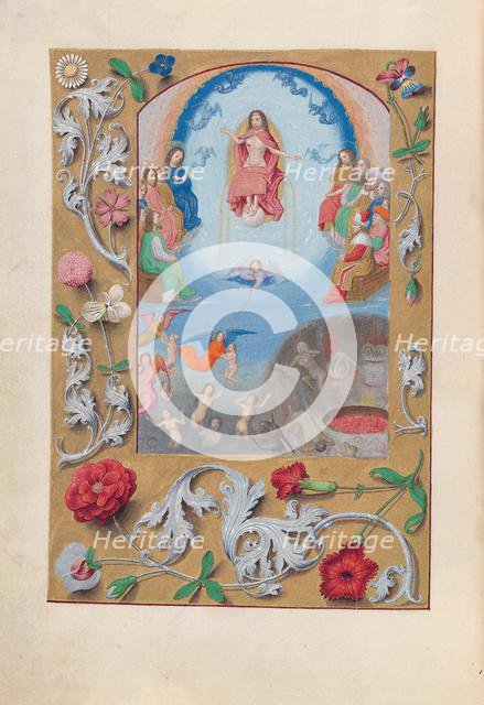 Hours of Queen Isabella the Catholic, Queen of Spain: Fol. 199v, Last Judgment, c. 1500. Creator: Master of the First Prayerbook of Maximillian (Flemish, c. 1444-1519); Associates, and.