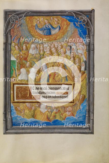 Female Martyrs and Saints Worshiping the Lamb of God; Spinola Hours, about 1510-1520. Creator: Master of James IV of Scotland.