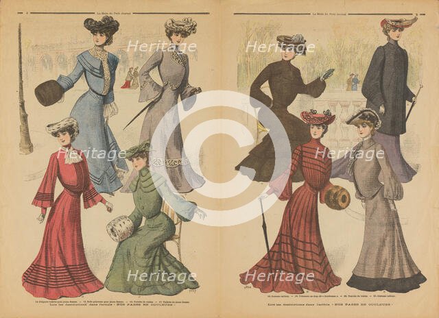 Double page "La Mode du Petit Journal" (France), November 10, 1902, 1902. Creator: Unknown artist.