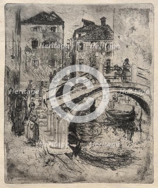 Venetian Canal and Bridges, 1886. Creator: Robert Frederick Blum (American, 1857-1903).