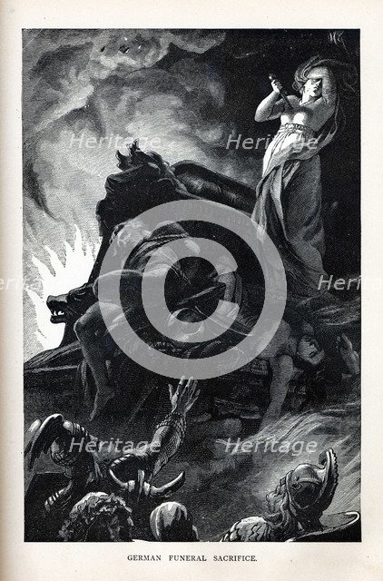 German Funeral Sacrifice, 1882. Artist: Anonymous  