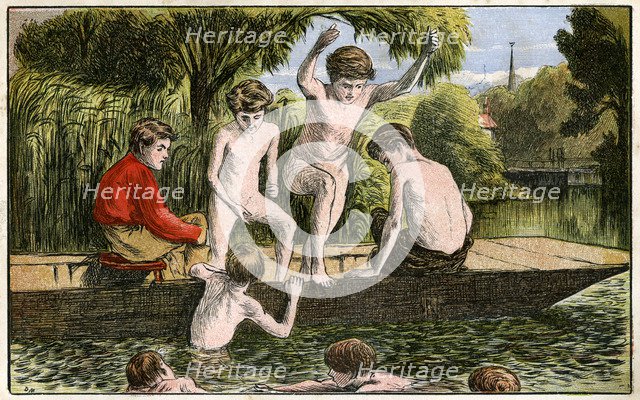 Swimming, 19th century(?). Artist: Unknown