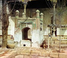Sacred well inside courtyard in Bogoeddin, Bukhara, between 1905 and 1915. Creator: Sergey Mikhaylovich Prokudin-Gorsky.