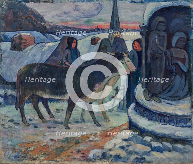 Christmas Night (The Blessing of the Oxen), 1902-1903. Creator: Paul Gauguin.