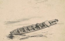 A Beached Longboat, 19th century. Creator: Unknown.