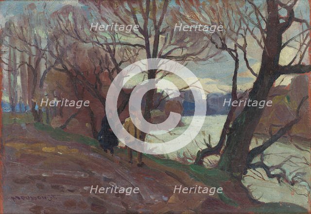 River near Michalovce, before 1920. Creator: Teodor Jozef Mousson.