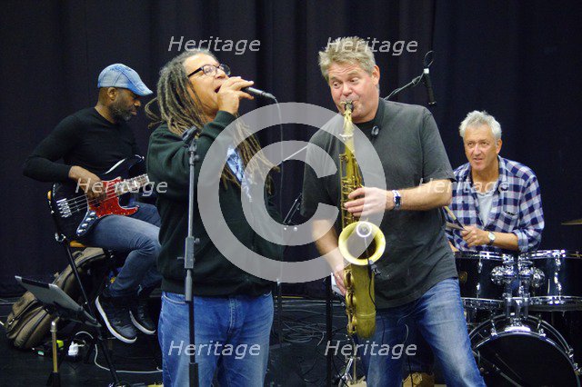 Noel McCalla and Derek Nash (Sax), Hawth, Crawley, West Sussex, 5 Oct 2018. Creator: Brian O'Connor.