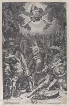 Martyrdom of Saint Catherine, after Bernardino Passari, 1588. Creator: Gijsbert Van Veen.