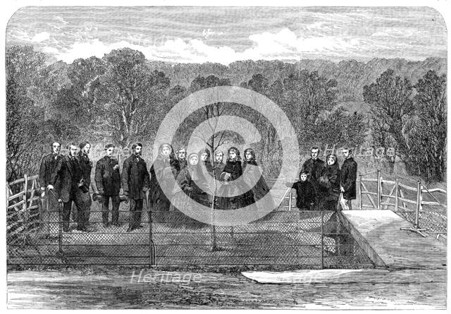Her Majesty the Queen planting the "Prince Consort's Oak" in Windsor Great Park, 1862. Creator: Unknown.
