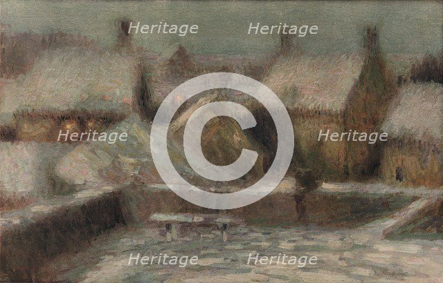 'Snow Scene Evening', c1901. Artist: Henri Eugene Le Sidaner.