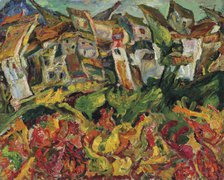 Maisons aux toits pointus (Houses with pointed roofs), c1920-1921. Creator: Soutine, Chaim (1893-1943).