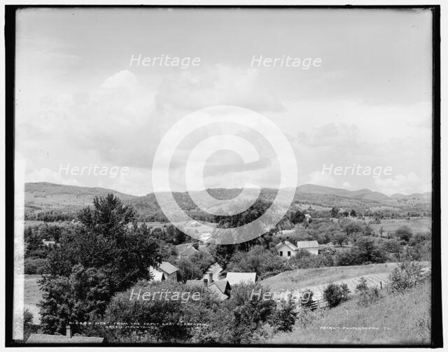 West from the depot, East Clarendon, Green Mountains, between 1900 and 1906. Creator: Unknown.