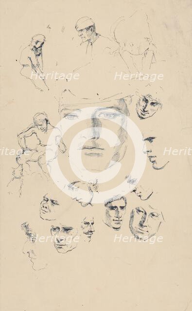 Studies of heads, 1880-1910. Creator: Ladislav Mednyanszky.