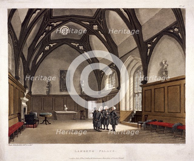 Lambeth Palace, London, 1808. Artist: Augustus Charles Pugin
