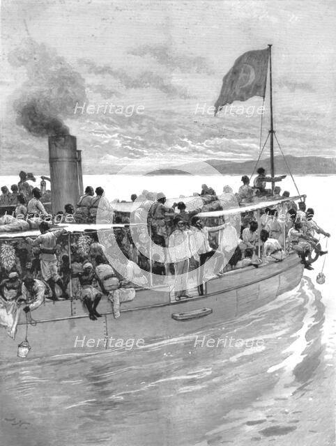 'The Graphic' Stanley Number; Emin Pasha on board the steamer 'Khedive' crossing the Albert Nyanza t Creator: Unknown.