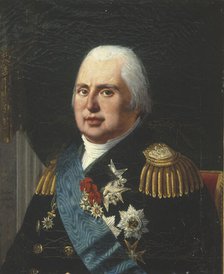 Portrait of Louis XVIII (1755-1824), king of France, 1814. Creator: Robert Lefevre.